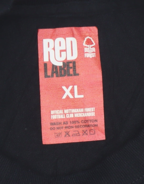 Nottingham Forest Red Label Mens Black XL Psycho Graphic T-Shirt