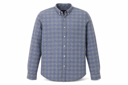Zara Man Blue Check Slim Fit Button-Up Shirt Men’s XL Long Sleeve