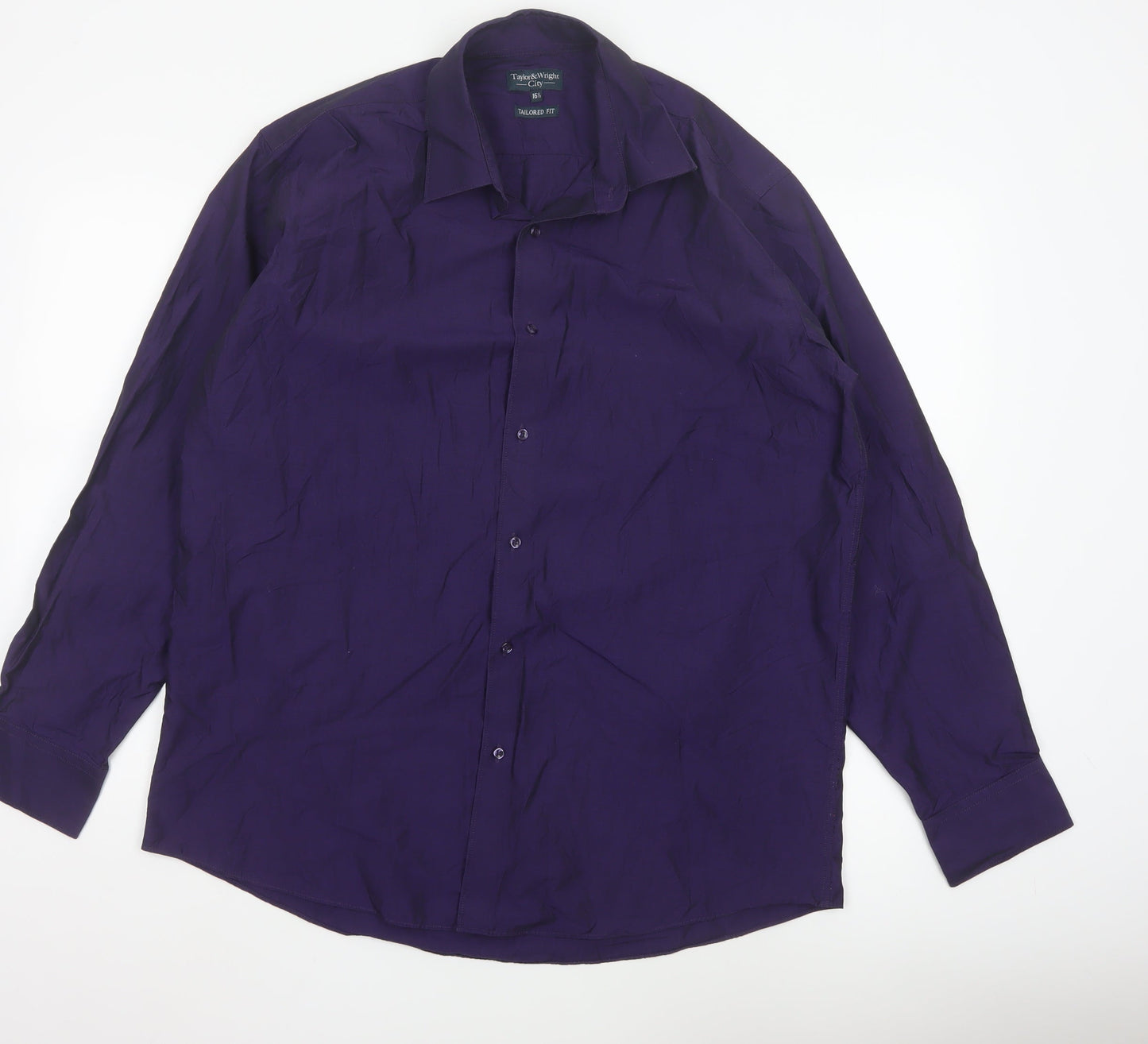 Taylor & Wright Men's Purple Long Sleeve Tailored Fit Shirt 16.5