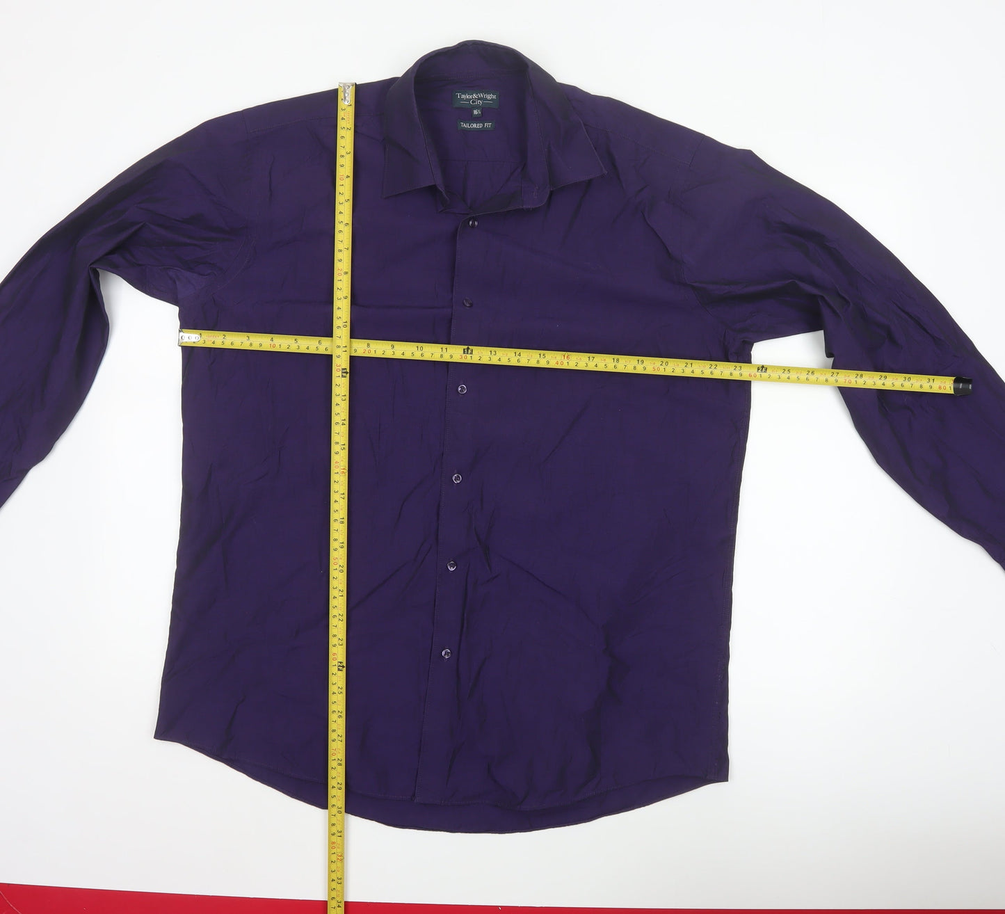 Taylor & Wright Men's Purple Long Sleeve Tailored Fit Shirt 16.5