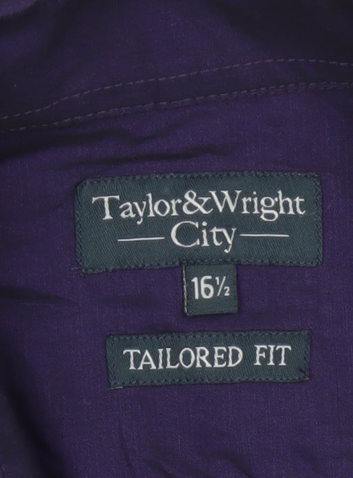 Taylor & Wright Men's Purple Long Sleeve Tailored Fit Shirt 16.5