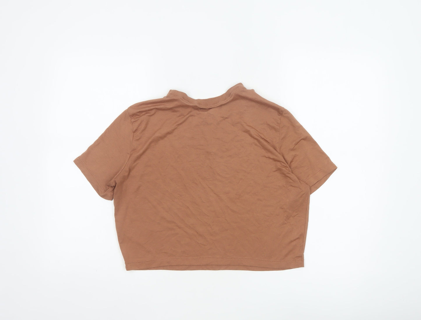 Nike Women's Brown Cropped Slim Fit Air T-Shirt XL