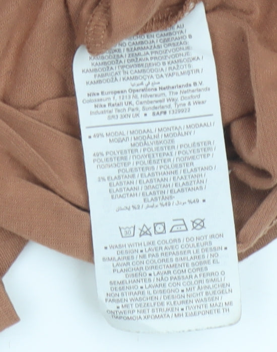 Nike Women's Brown Cropped Slim Fit Air T-Shirt XL