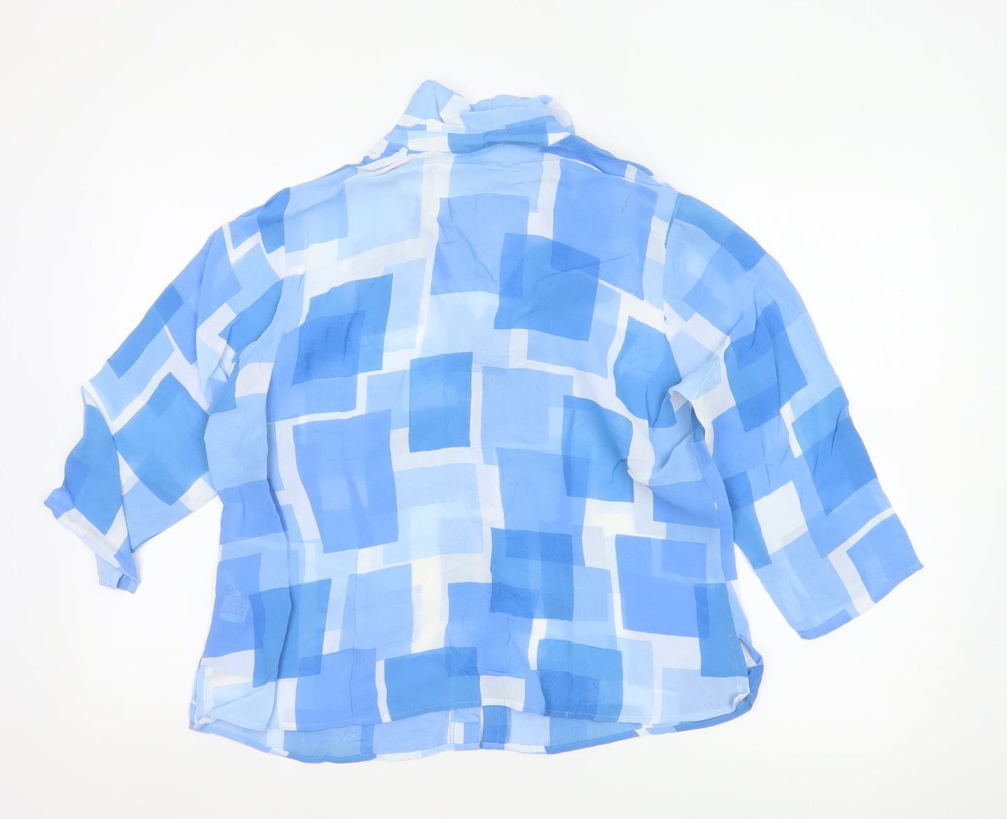 Marks and Spencer Women’s Blue Geometric Viscose Blouse UK 18