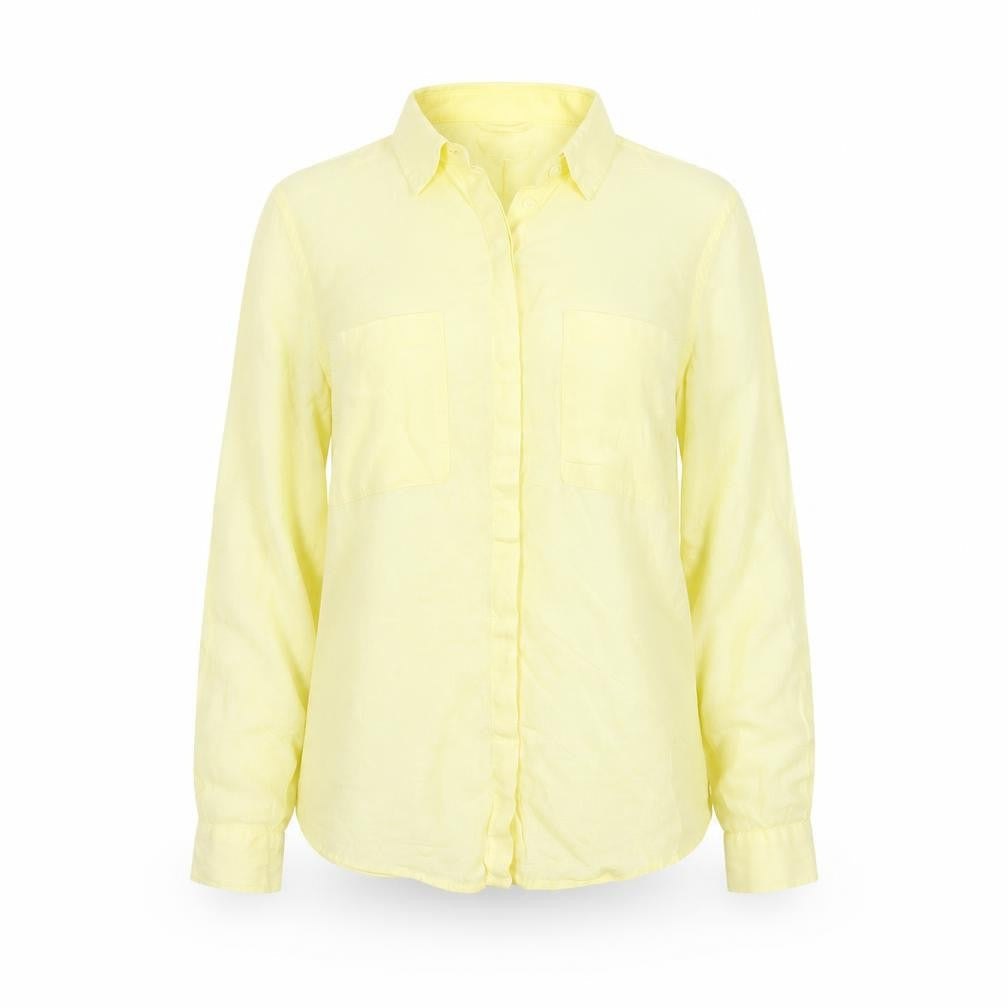 Marks & Spencer Women's Yellow Linen Button-Up Shirt UK 8