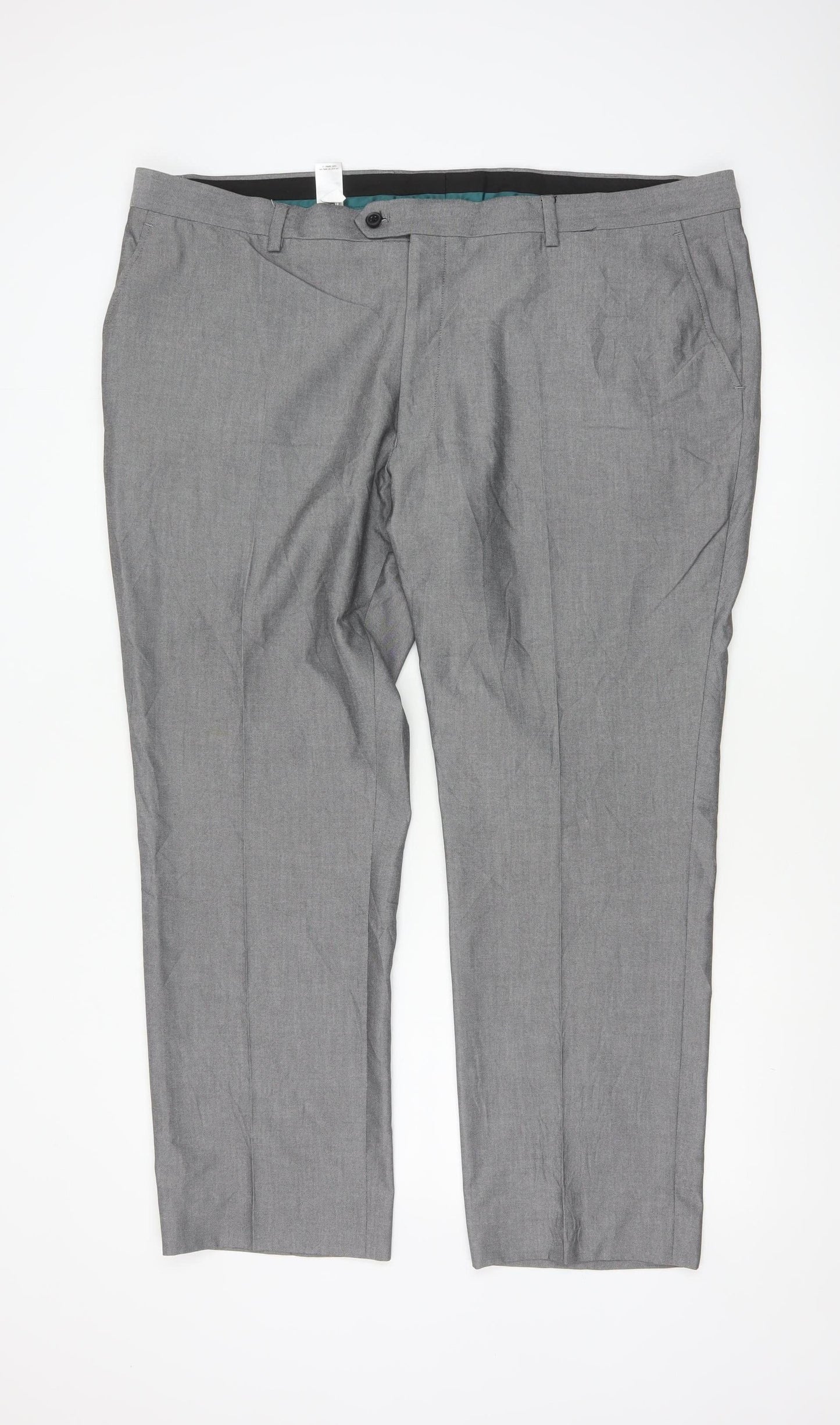 Next Men's Grey Regular Fit Dress Pants 44W 31L Formal Trousers