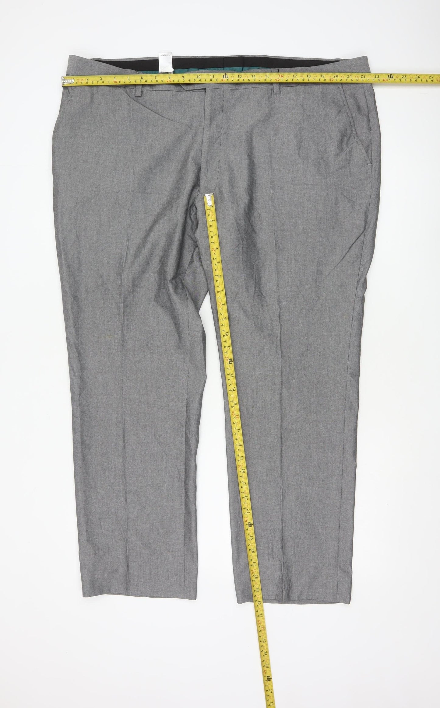 Next Men's Grey Regular Fit Dress Pants 44W 31L Formal Trousers
