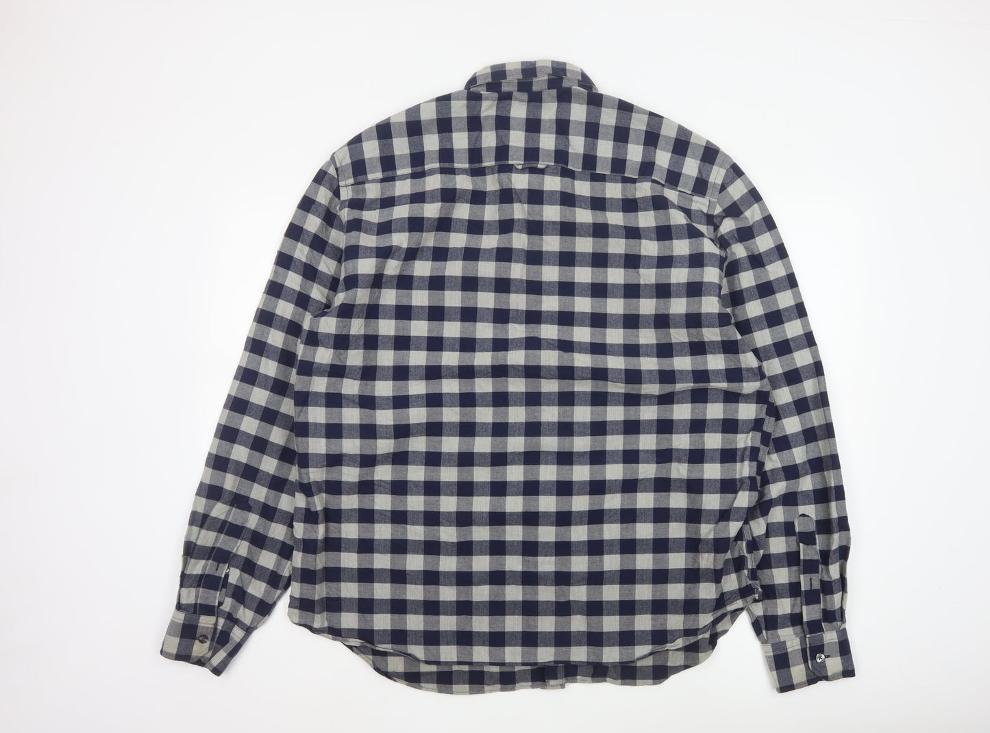 Marks and Spencer Men’s Blue Check 2XL Slim Fit Oxford Shirt