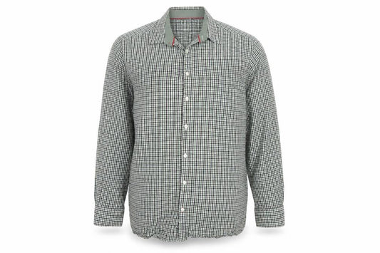 JP Cole Men's Green Check Cotton Long Sleeve Button-Up Shirt XL