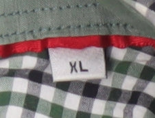 JP Cole Men's Green Check Cotton Long Sleeve Button-Up Shirt XL