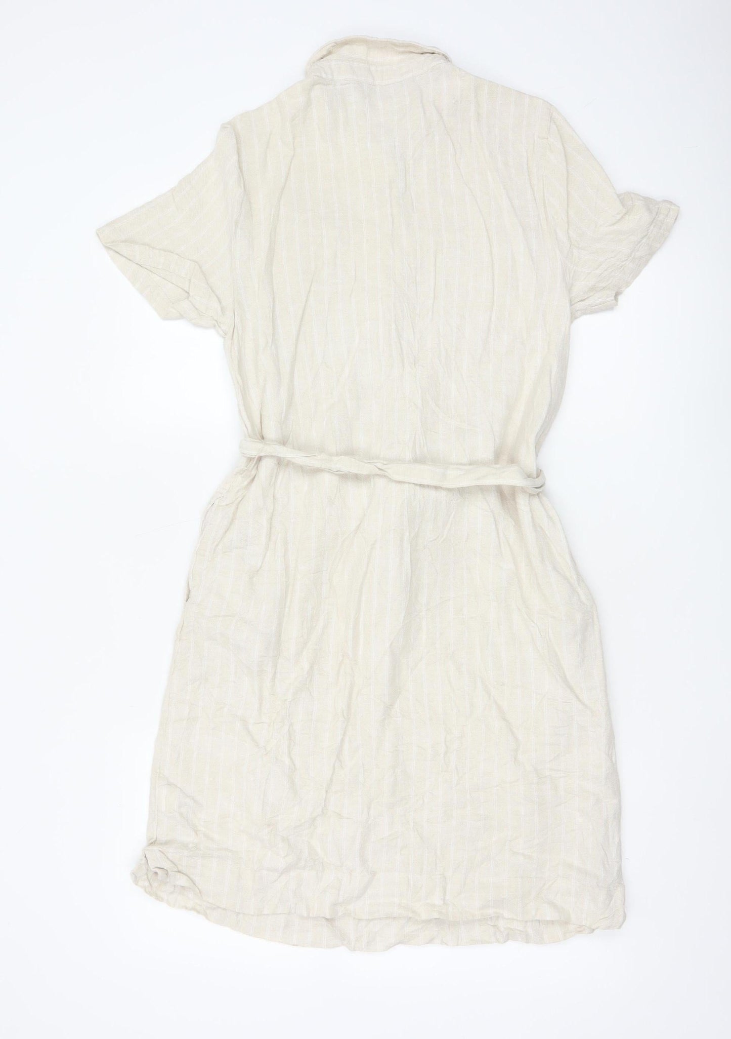 Marks and Spencer Women’s Beige Linen Blend Shirt Dress Size 10