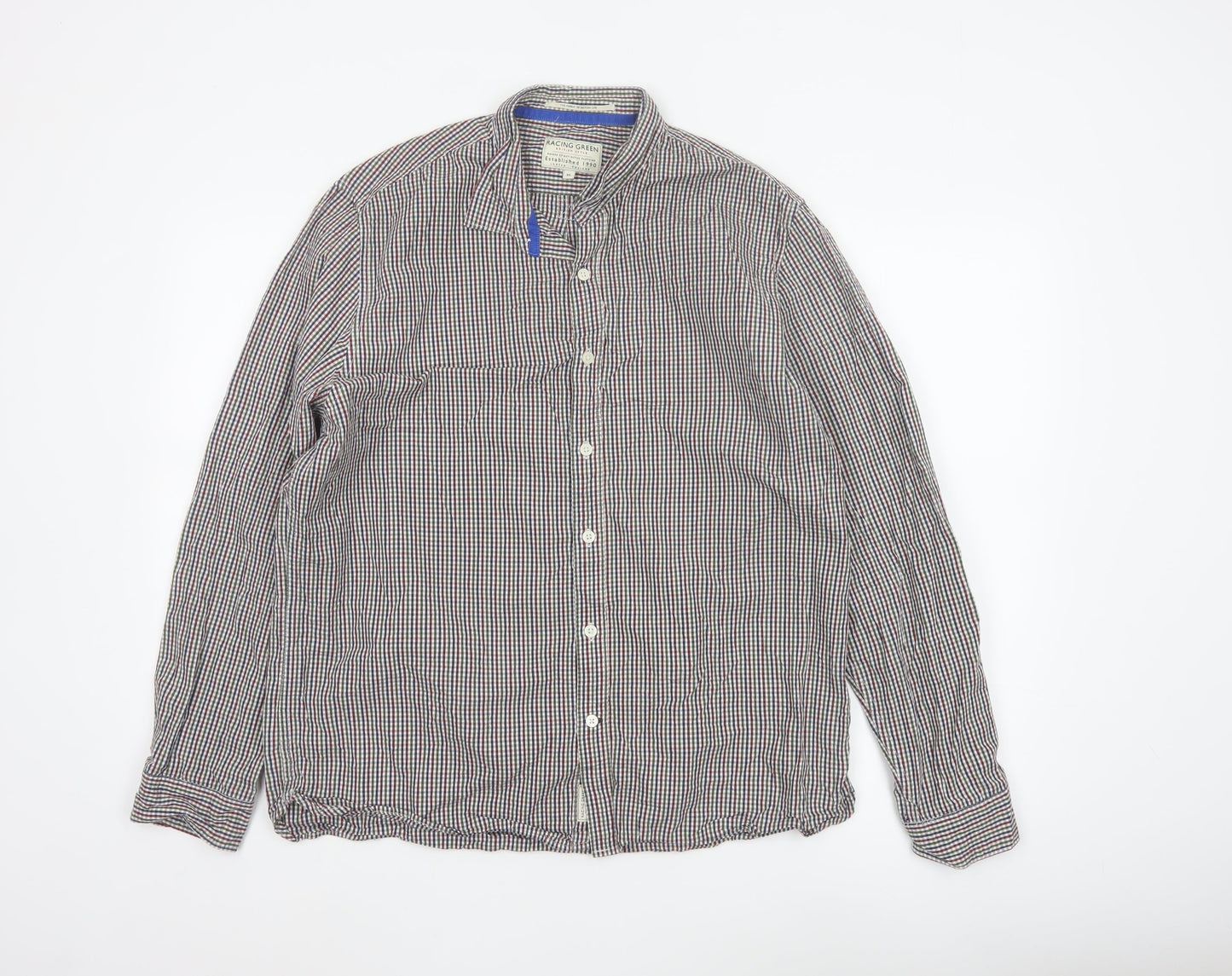 Racing Green Men's Multicoloured Check Cotton Button-Up Shirt XL