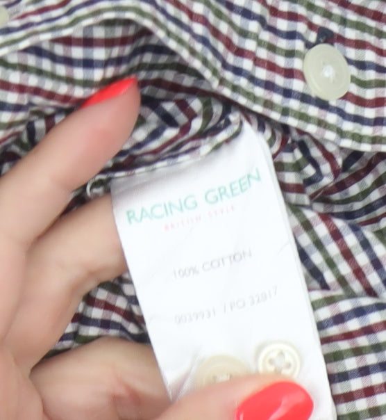 Racing Green Men's Multicoloured Check Cotton Button-Up Shirt XL