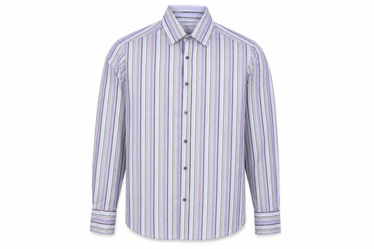 Marks & Spencer Autograph Men's Purple Stripe Cotton Shirt L