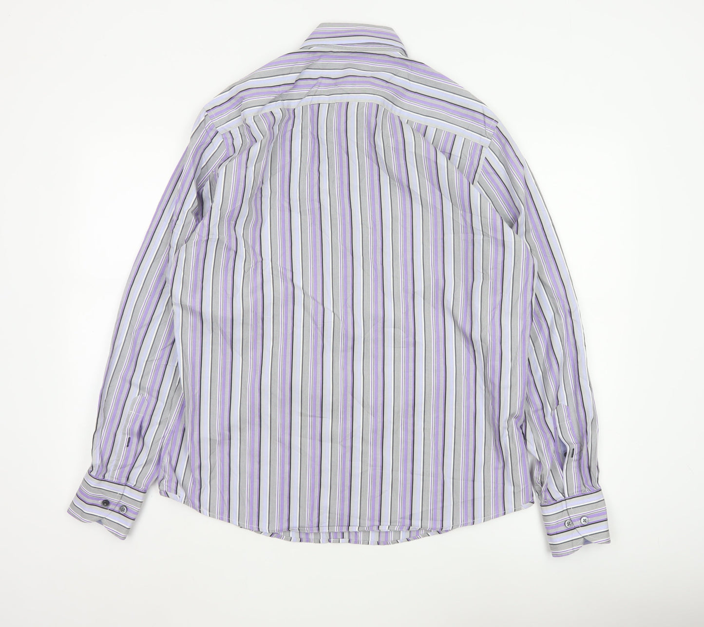 Marks and Spencer Autograph Men's Purple Stripe Cotton Shirt L