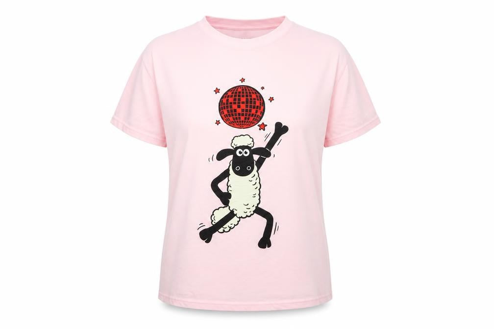 Comic Relief Aardman Women's Pink Shaun the Sheep L T-Shirt Nightshirt