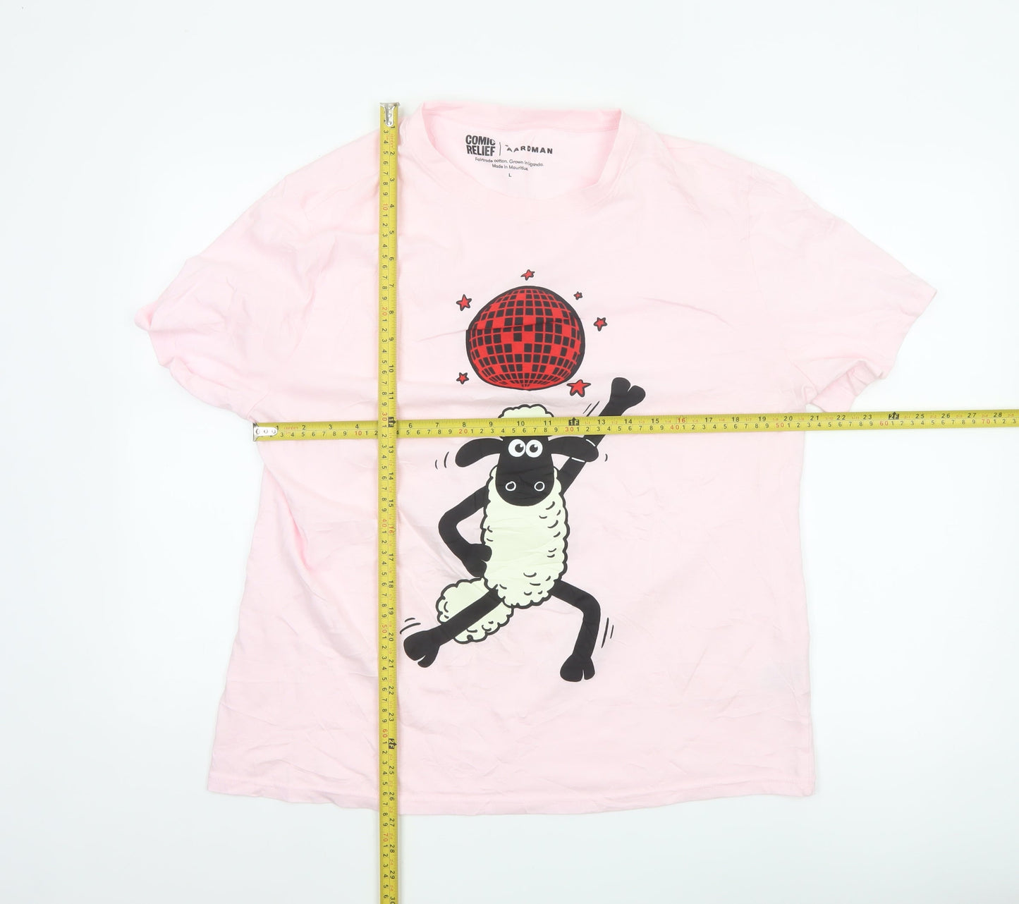 Comic Relief Aardman Women's Pink Shaun the Sheep L T-Shirt Nightshirt