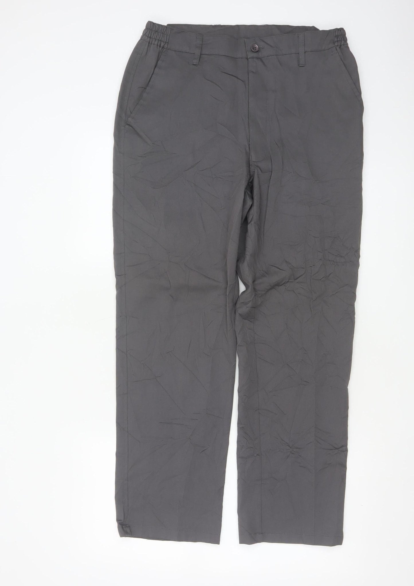 Chums Men's Grey Cotton Chino Trousers 32W 29L Regular Fit