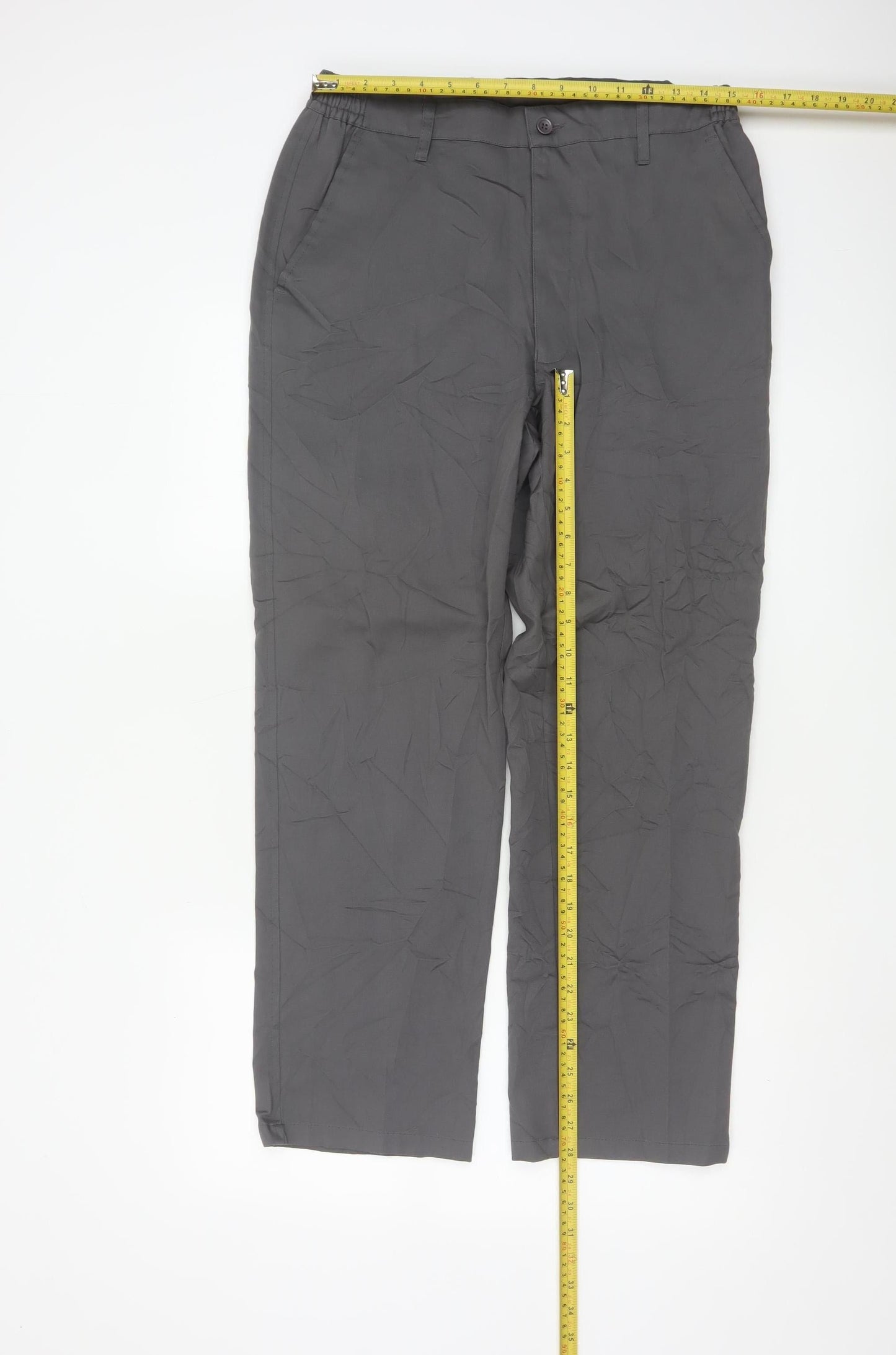 Chums Men's Grey Cotton Chino Trousers 32W 29L Regular Fit