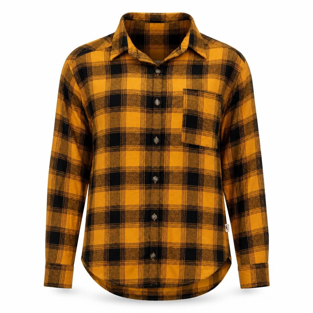 Hollister Women’s Yellow Plaid Flannel Button-Up Shirt XS