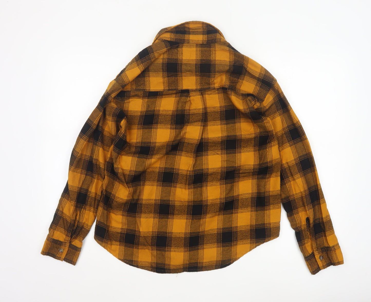 Hollister Women’s Yellow Plaid Flannel Button-Up Shirt XS