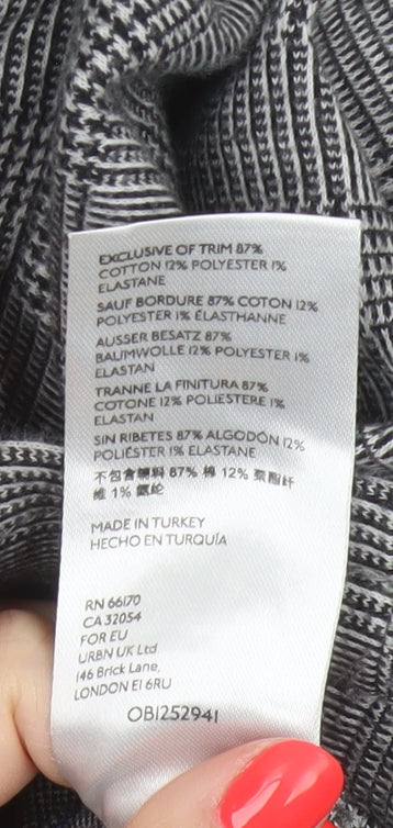 Maeve Anthropologie Women's Grey Check Jogger Trousers L