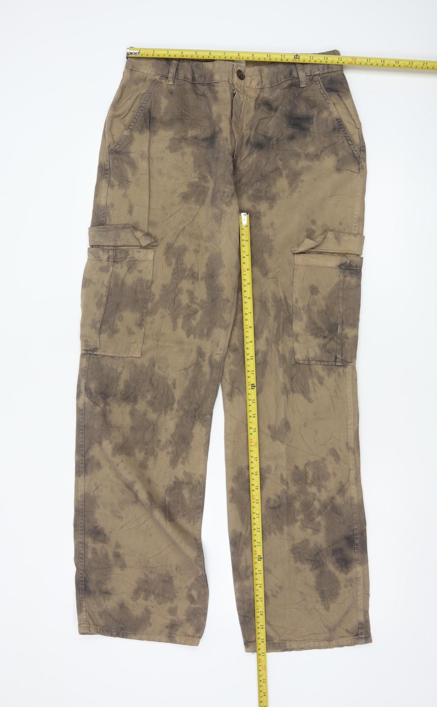 STR Women’s Beige Cargo Trousers Size 16 Cotton Utility Style
