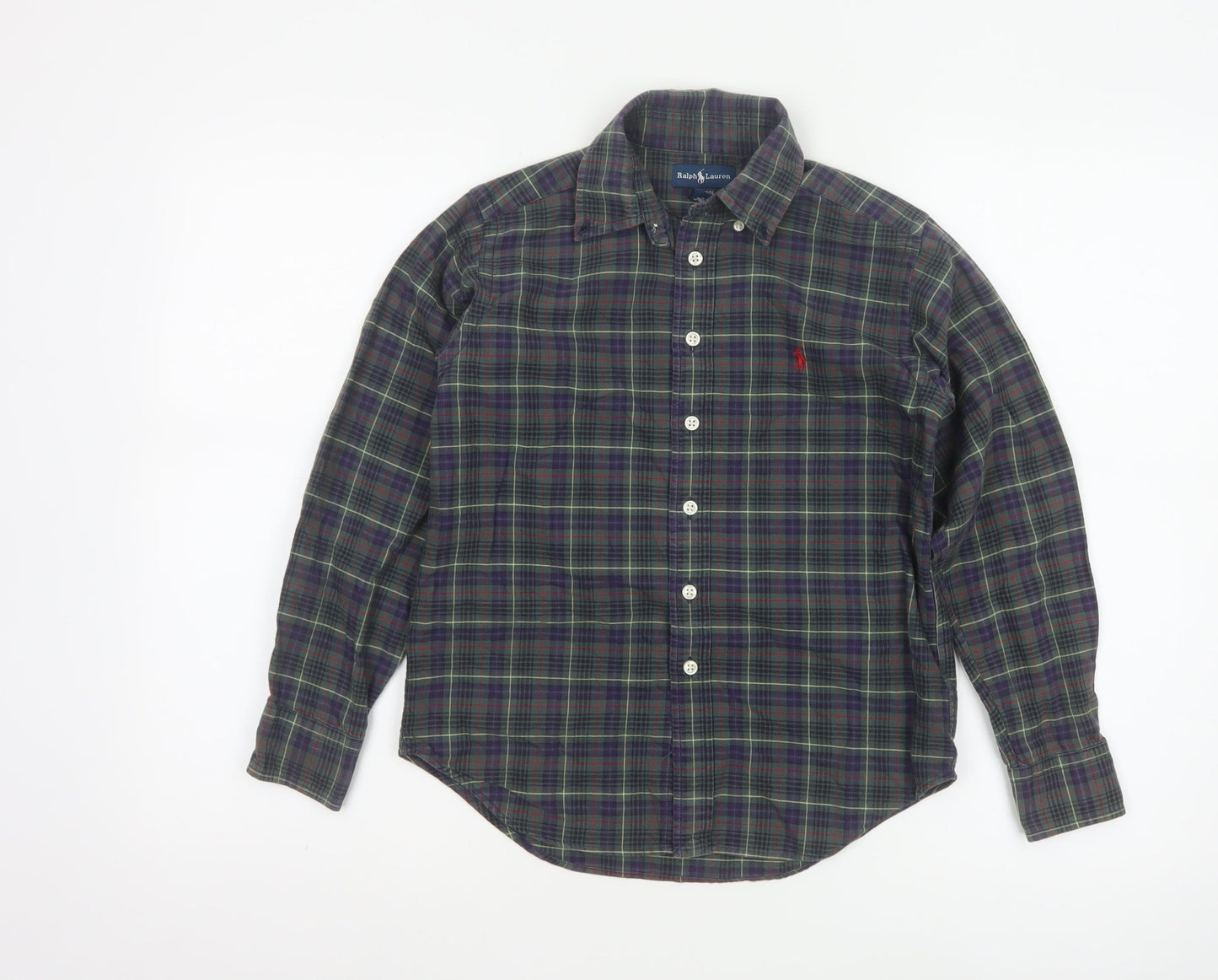 Ralph Lauren Boys Multicoloured Plaid Cotton Button-Up Shirt 8 Years