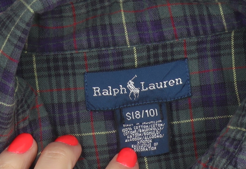 Ralph Lauren Boys Multicoloured Plaid Cotton Button-Up Shirt 8 Years