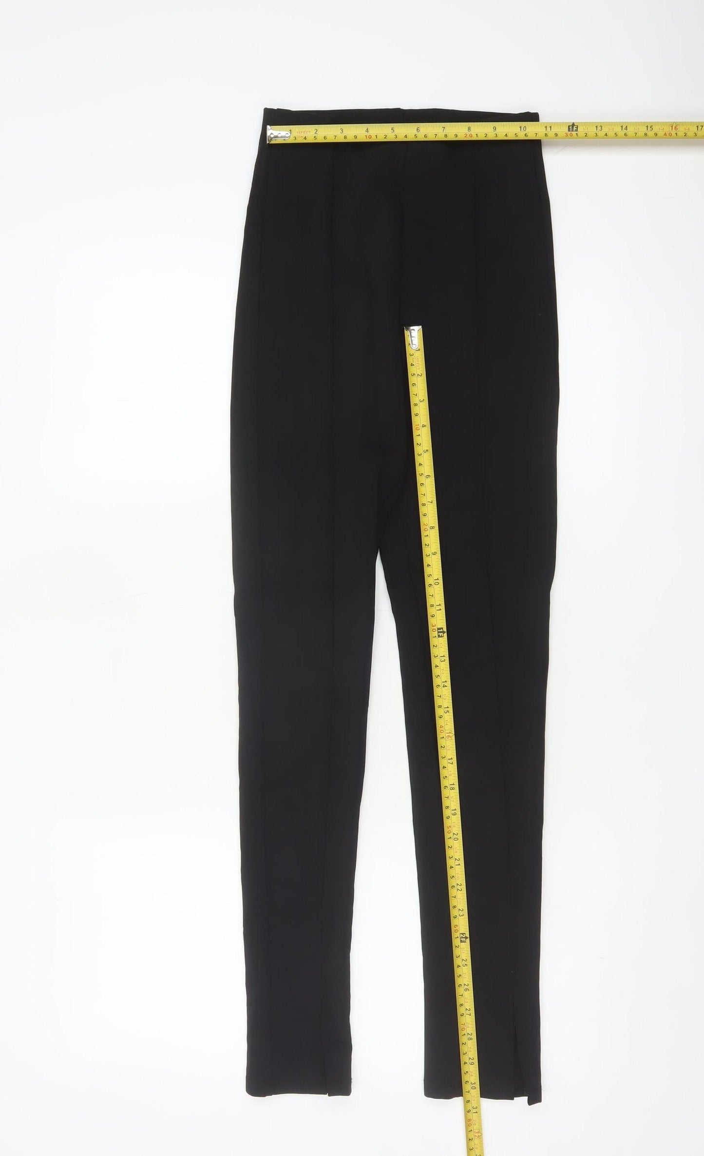Zara Womens Black Slim Fit Trousers Size Small Polyamide Blend