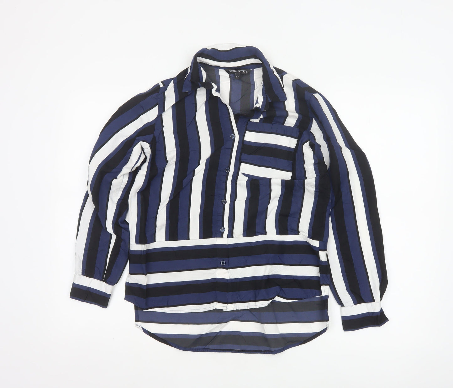 Next Women’s Petite Blue Striped Button-Up Shirt Size 6
