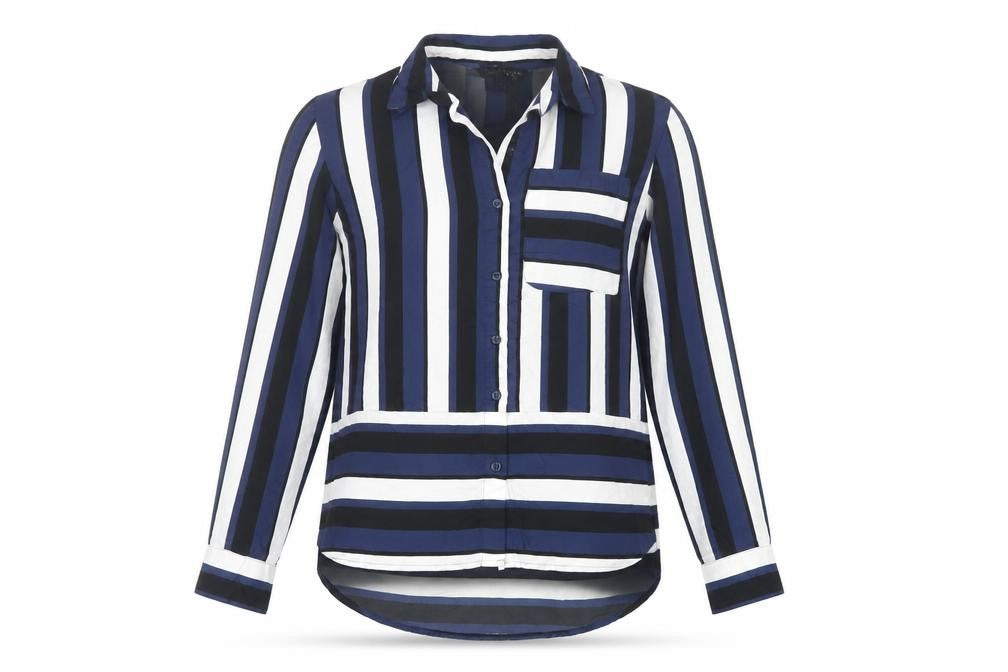 Next Women’s Petite Blue Striped Button-Up Shirt Size 6