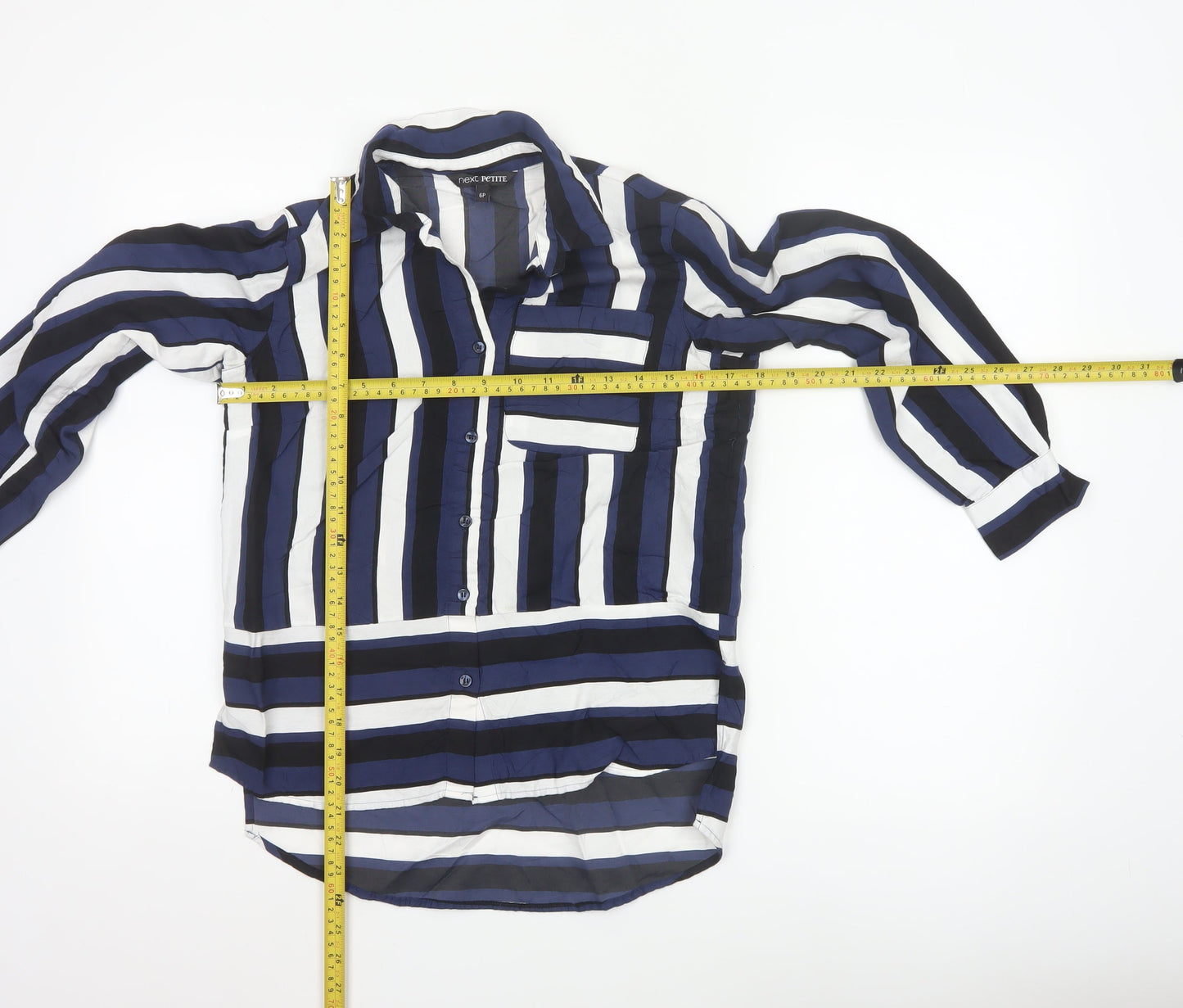 Next Women’s Petite Blue Striped Button-Up Shirt Size 6