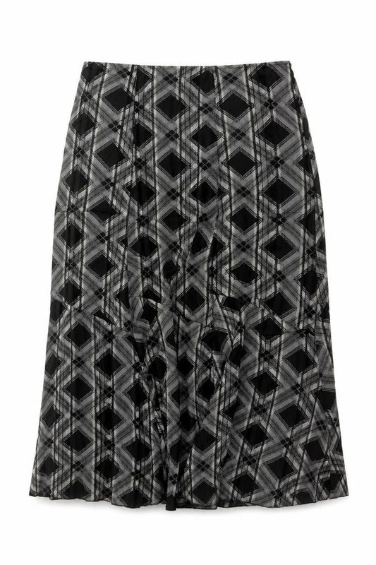 Marks and Spencer Per Una Women's Black Geometric A-Line Midi Skirt Size 18L
