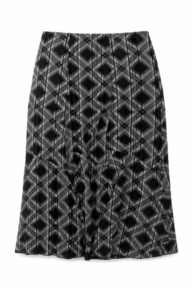 Marks & Spencer Per Una Women's Black Geometric A-Line Midi Skirt Size 18L