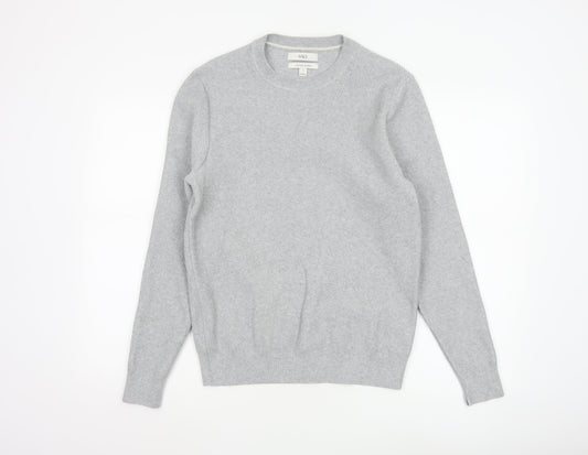 Marks and Spencer Mens Grey Cotton Blend Crew Neck Jumper Size S