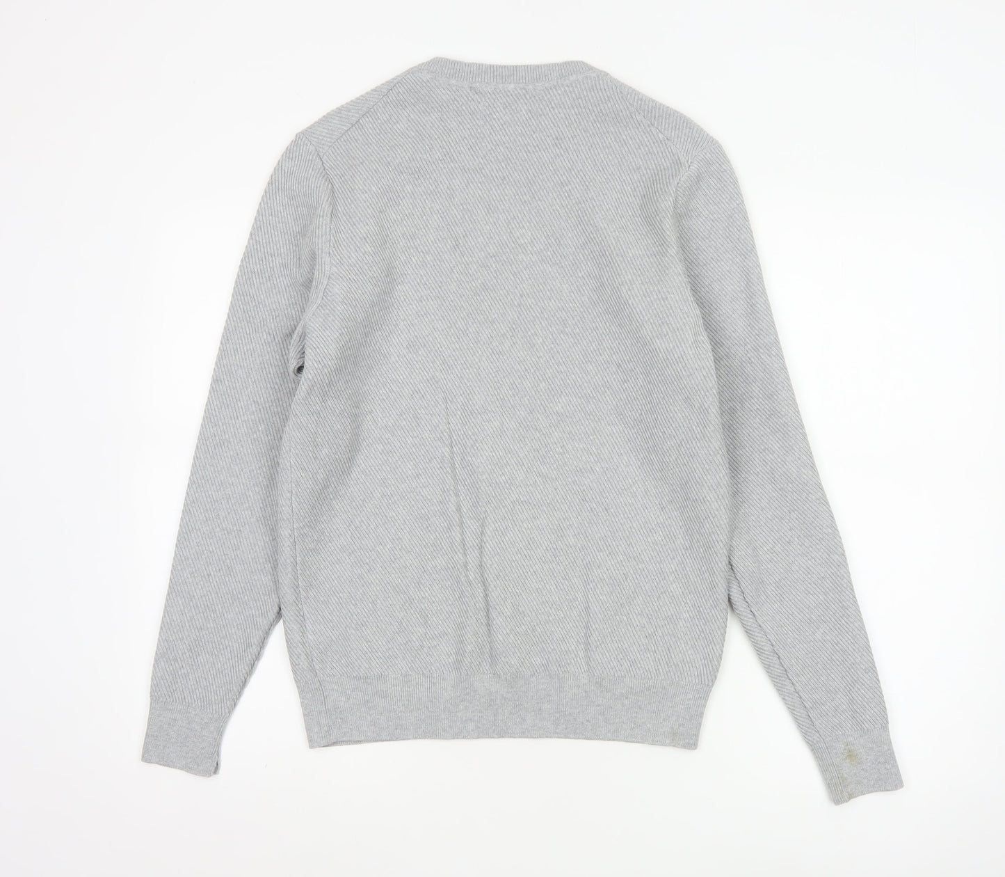 Marks and Spencer Mens Grey Cotton Blend Crew Neck Jumper Size S