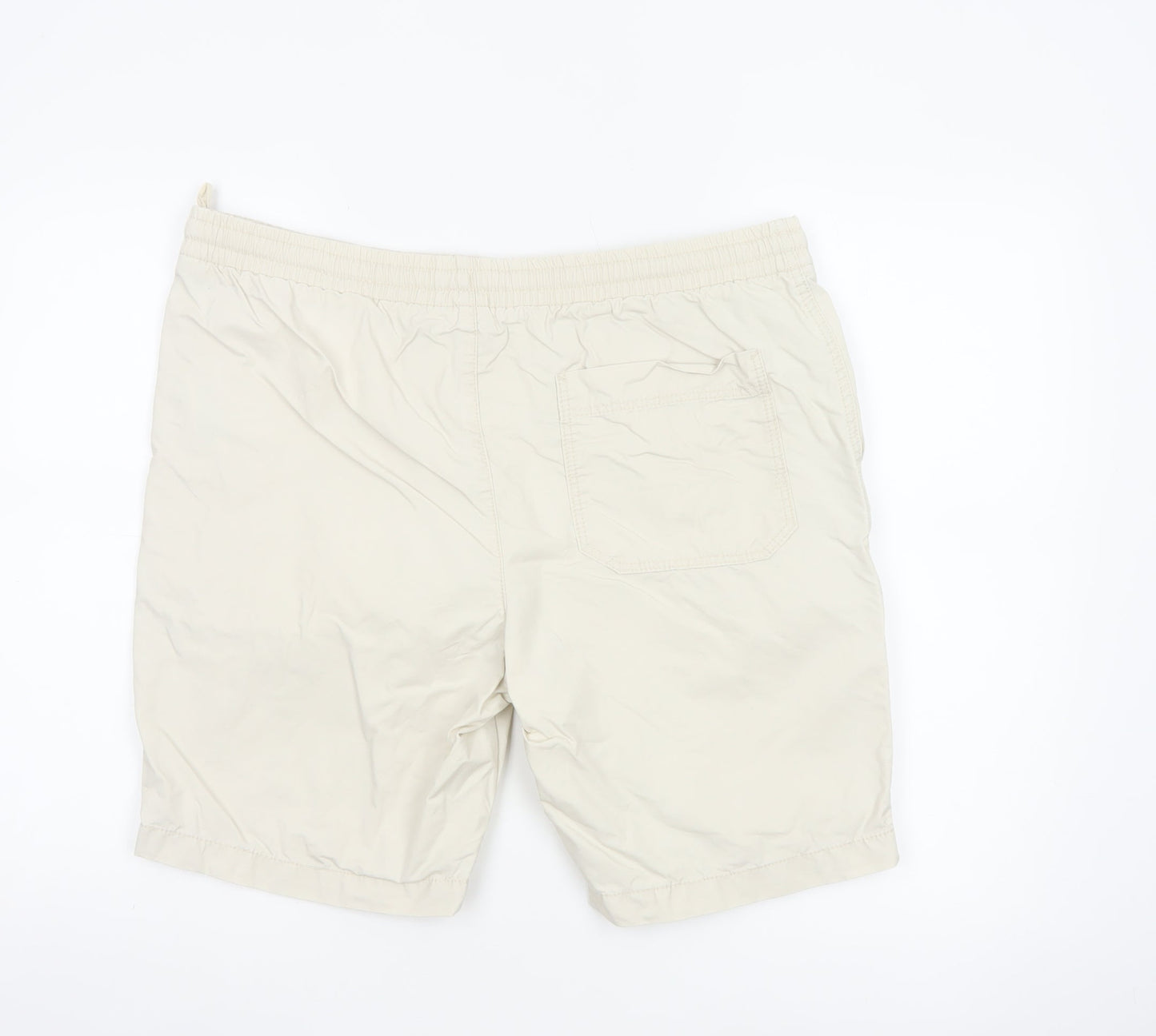 Marks and Spencer Men's Beige L Sweat Shorts with Drawstring Waist
