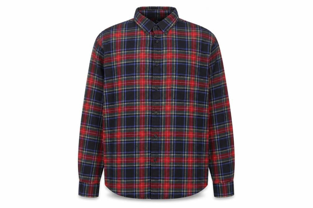 Lands' End Men's Multicoloured Plaid Flannel Shirt XL Regular Fit