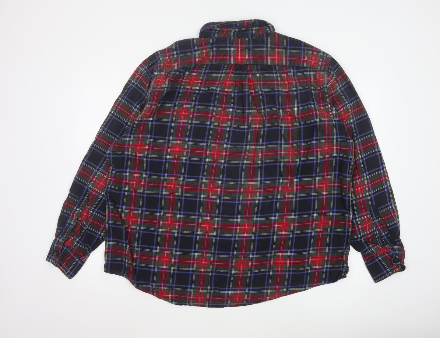 Lands' End Men's Multicoloured Plaid Flannel Shirt XL Regular Fit
