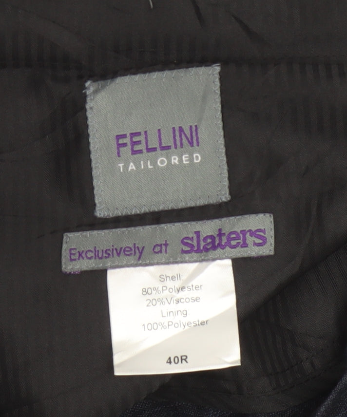 Fellini Men's Blue Check Formal Dress Trousers 40R