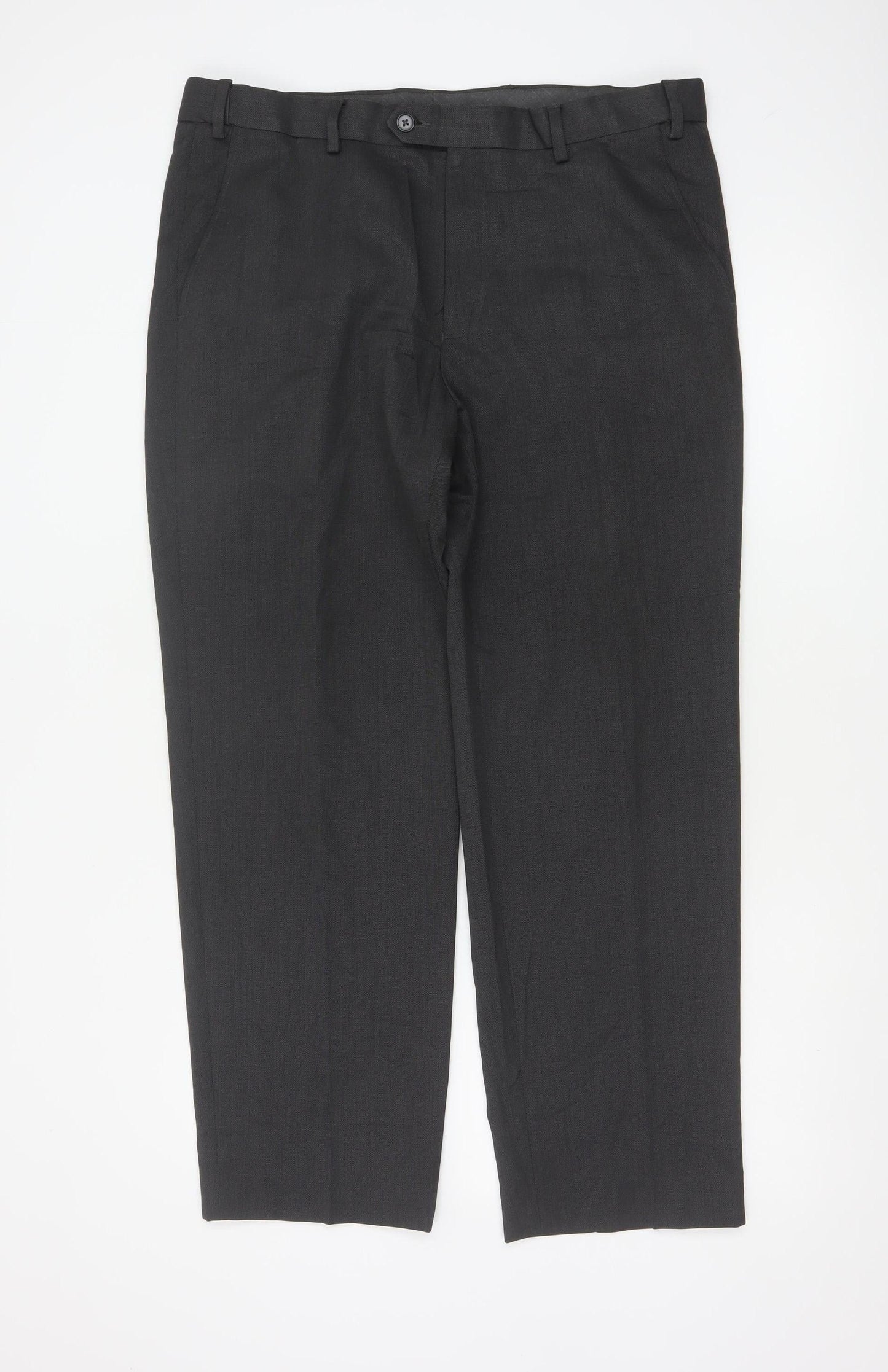 Marks and Spencer Men's Grey Regular Fit Dress Trousers 36W 29L
