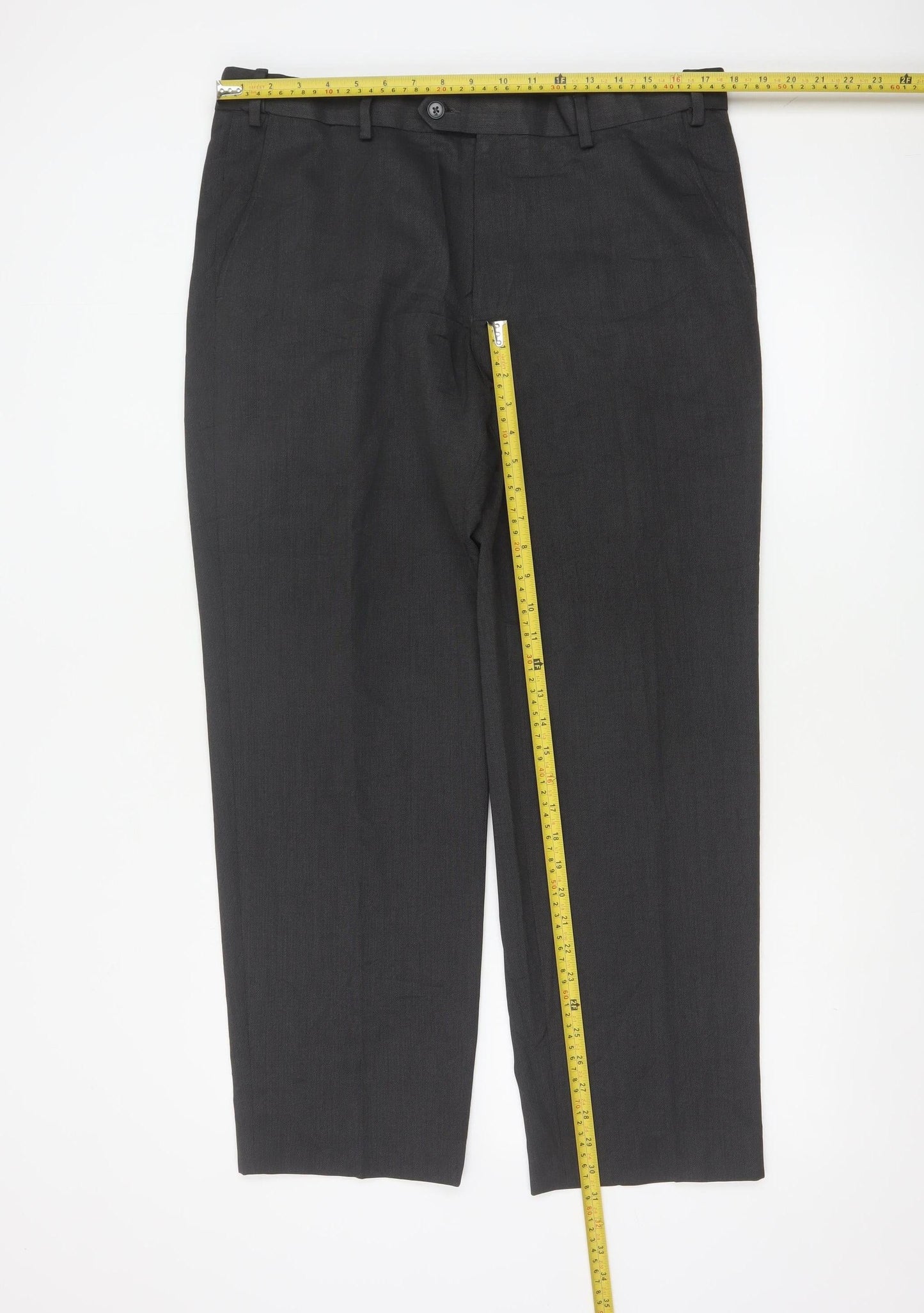 Marks and Spencer Men's Grey Regular Fit Dress Trousers 36W 29L