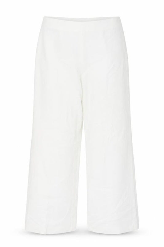 Zara Women White Wide-Leg Trousers XXL Polyester