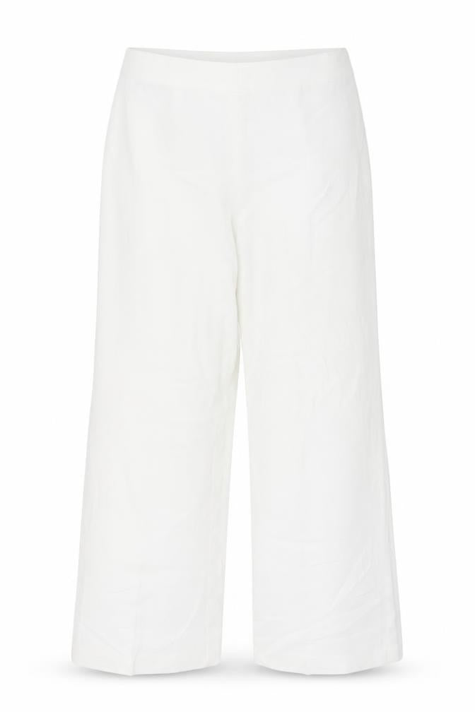 Zara Women White Wide-Leg Trousers XXL Polyester