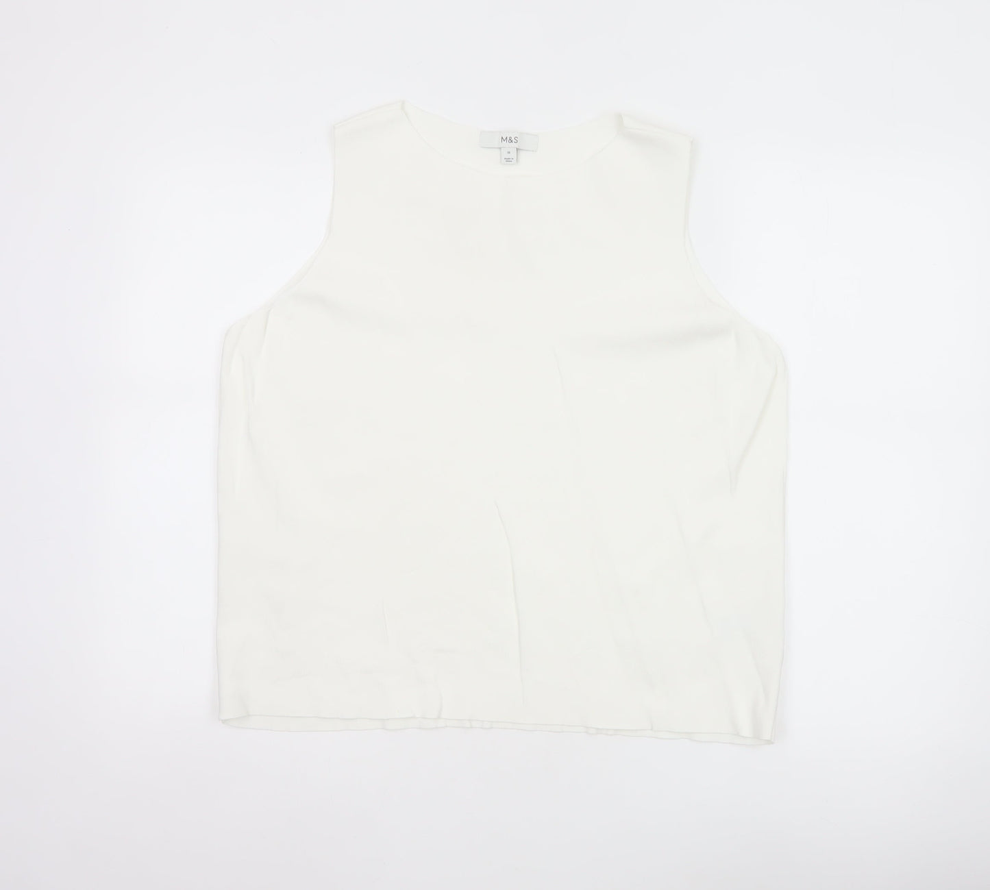 Marks and Spencer Women's White Size 18 Sleeveless Basic Tank Top