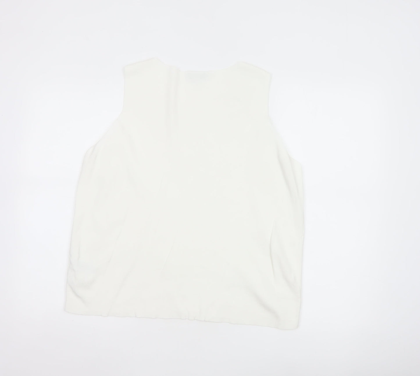 Marks and Spencer Women's White Size 18 Sleeveless Basic Tank Top
