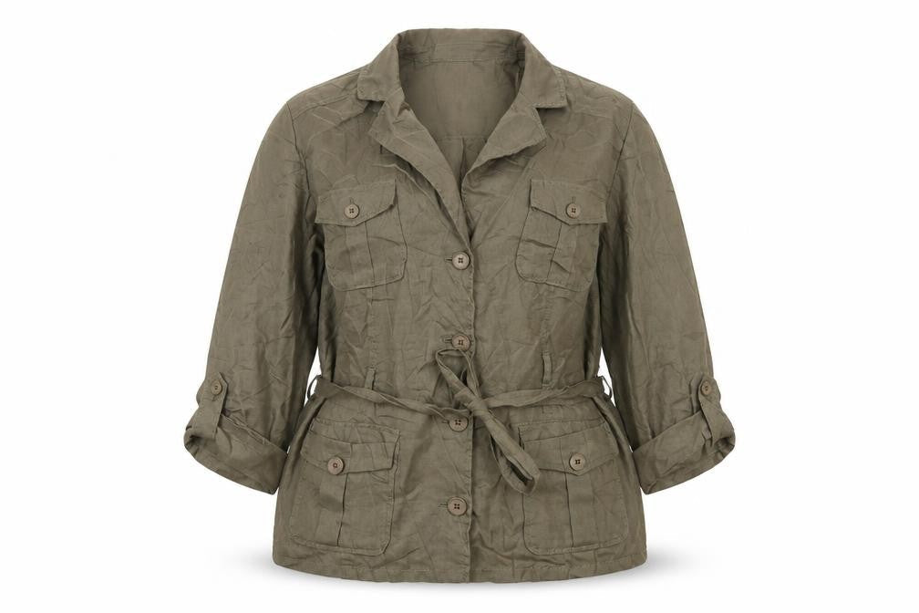 Gerry Weber Women’s Khaki Linen Belted Casual Jacket UK 18