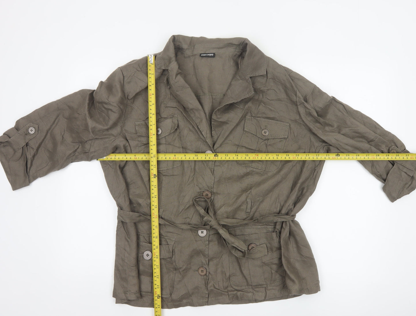 Gerry Weber Women’s Khaki Linen Belted Casual Jacket UK 18