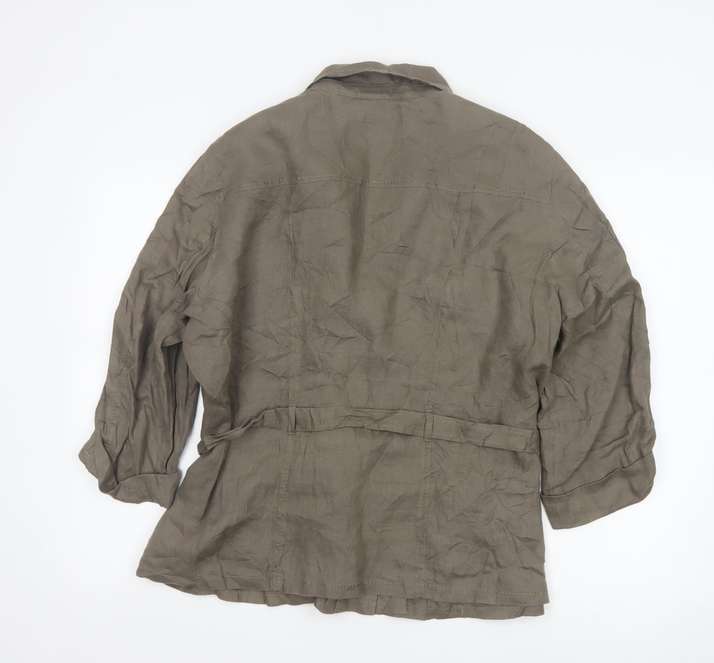 Gerry Weber Women’s Khaki Linen Belted Casual Jacket UK 18